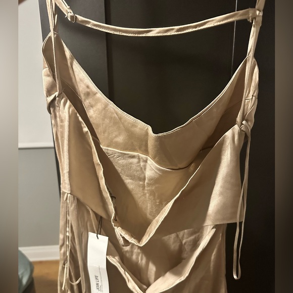 BNWT Zara Long Satin Effect Gown - Champagne - Picture 6 of 6